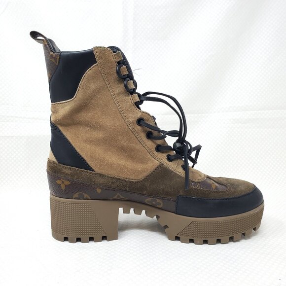Louis Vuitton Women's Laureate Platform Desert Boots Leather w/ Suede - (38 1/2) - Picture 9 of 16
